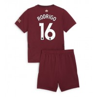 Camiseta Manchester City Rodri Hernandez #16 Tercera Equipación Replica 2024-25 para niños mangas cortas (+ Pantalones cortos)